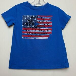 Toddler Polo Ralph Lauren Street wear Kids Vintage 2T Flag USA Blue Short Sleeve